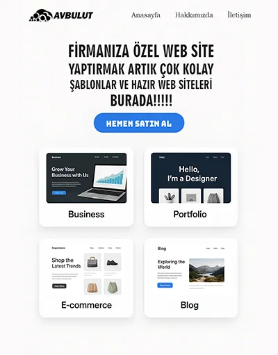 Firmaya Özel Web Site / E-Ticaret Site Şablonları Satışta
