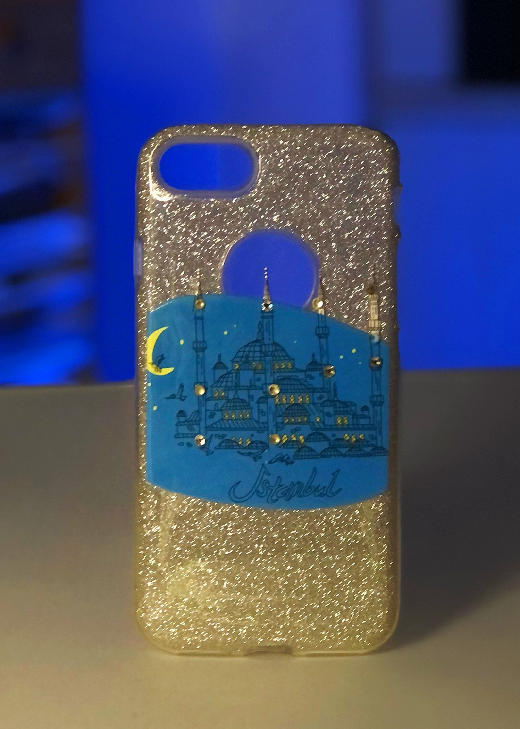 Apple iPhone 7 / 8 / SE 2020 / SE 2022 Beyaz Simli Istanbul Desenli Telefon Kılıfı