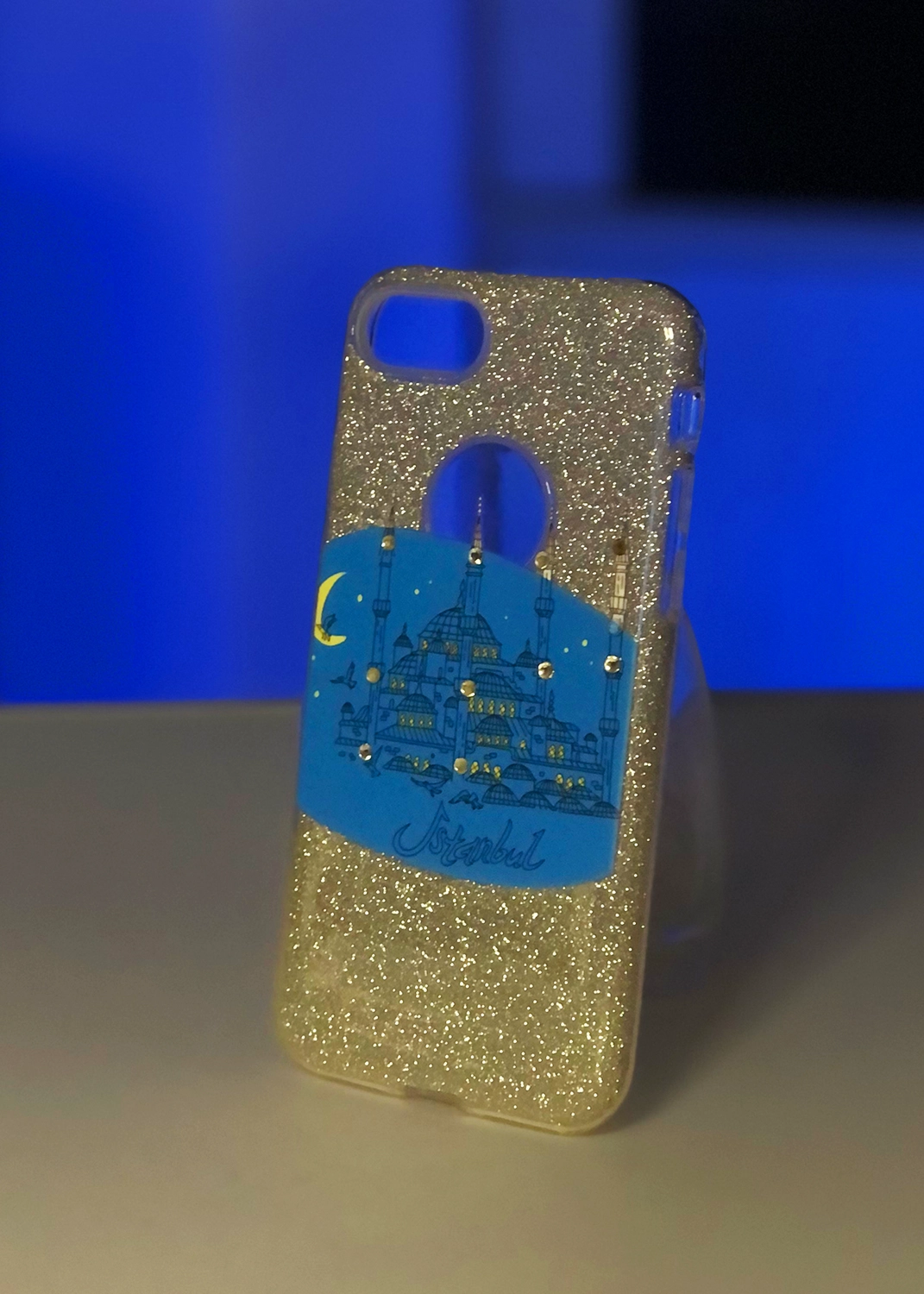 Apple iPhone 7 / 8 / SE 2020 / SE 2022 Beyaz Simli Istanbul Desenli Telefon Kılıfı